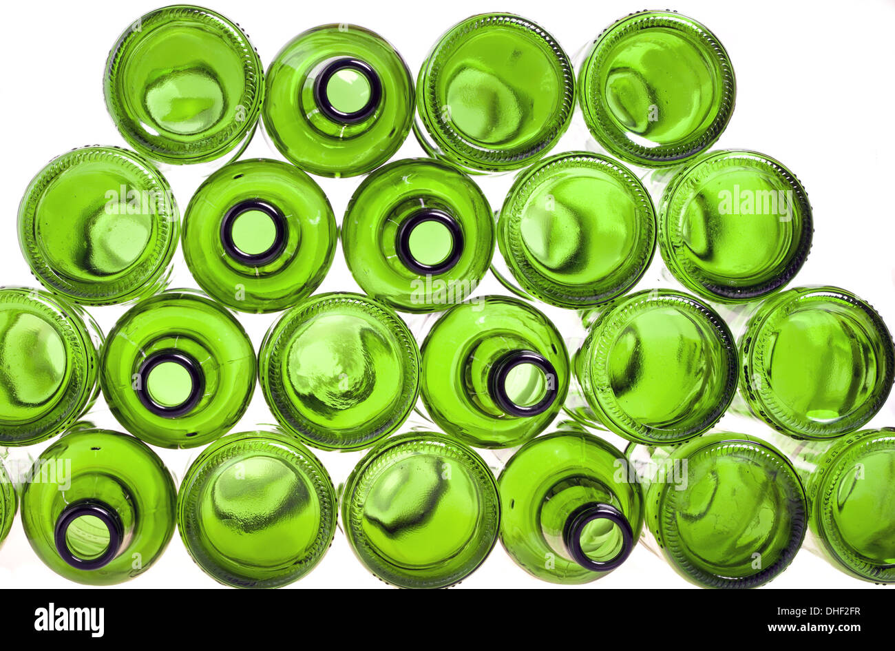 Bottoms of empty glass bottles Stock Photo - Alamy