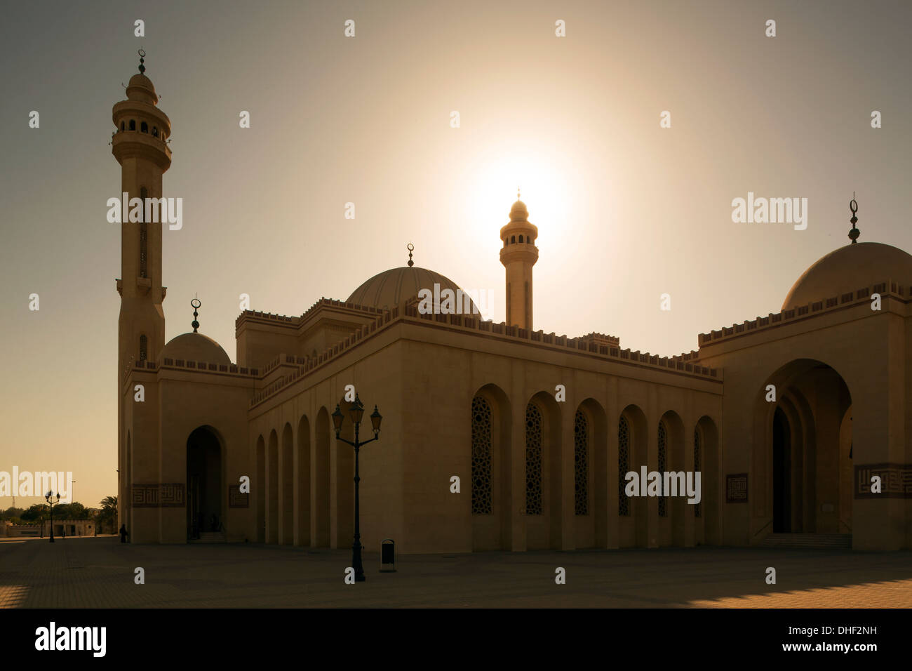 Al Fateh Grand Mosque at sunset, Manama, Bahrain Stock Photo