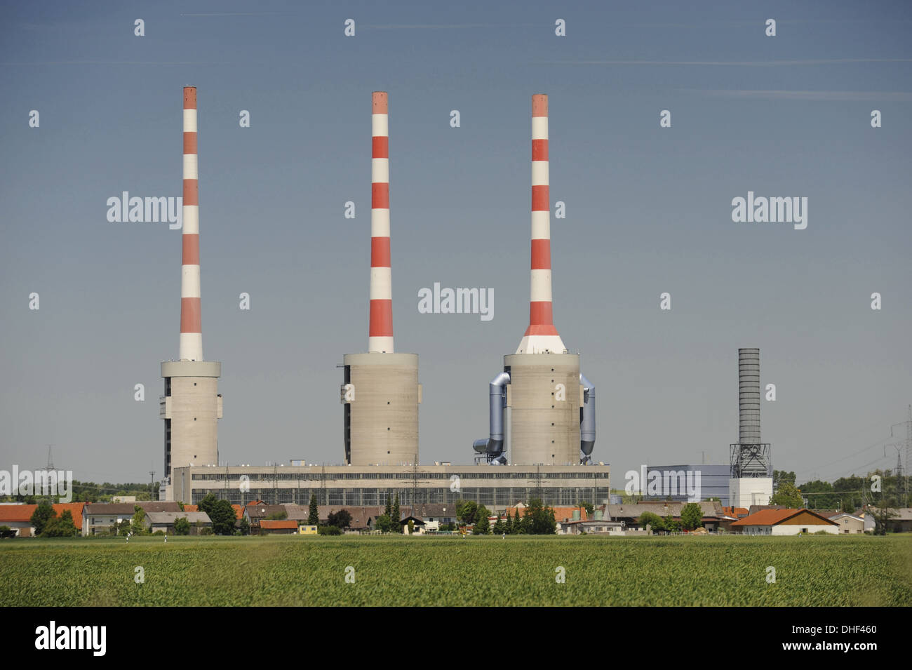 industry with electric power station Stock Photo