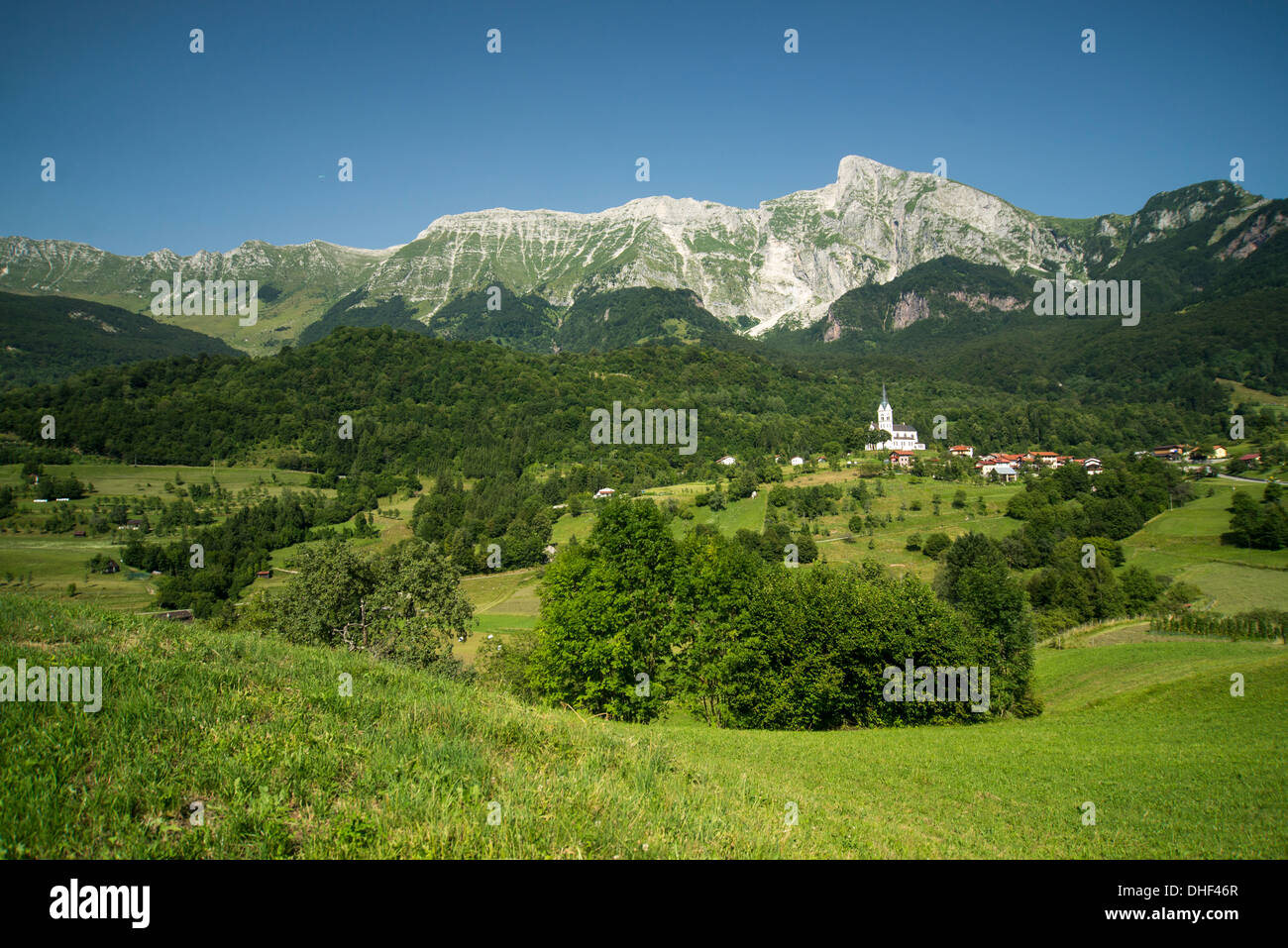 Little alpine village Stock Photo