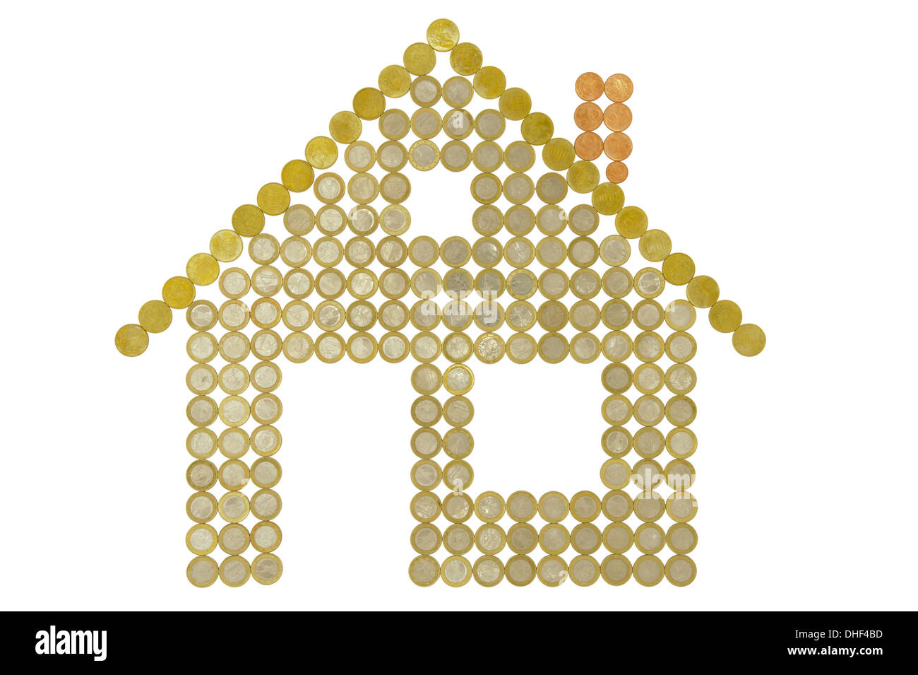 house made with euro coins Stock Photo