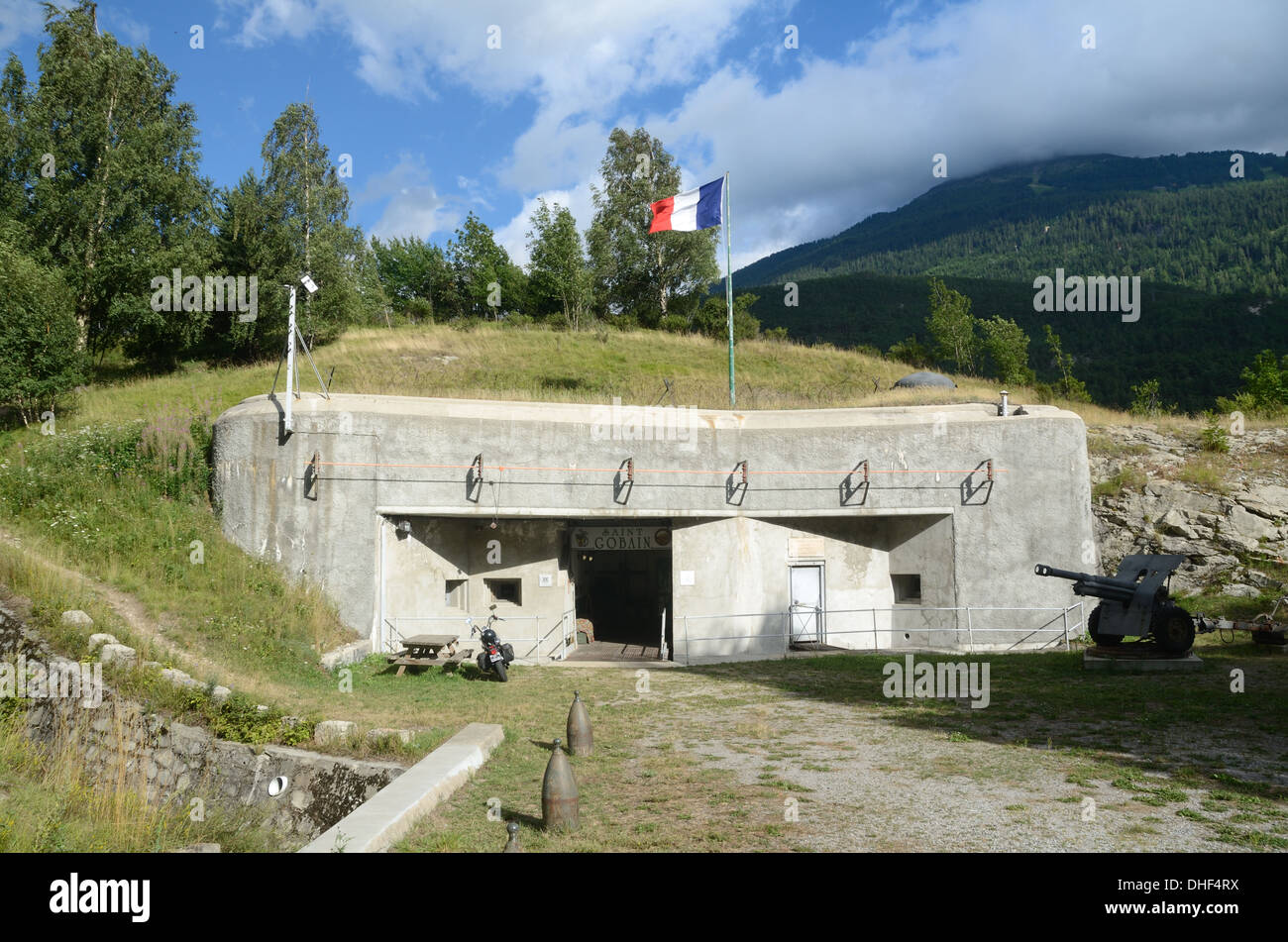 Entrance to the Underground Saint Gobain Fort or Concrete Bunker on the Maginot Line Modane in the Maurienne Valley Savoie France Stock Photo