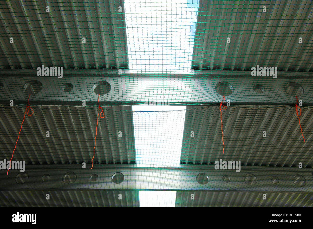 Safety net under the roof of the hall Stock Photo