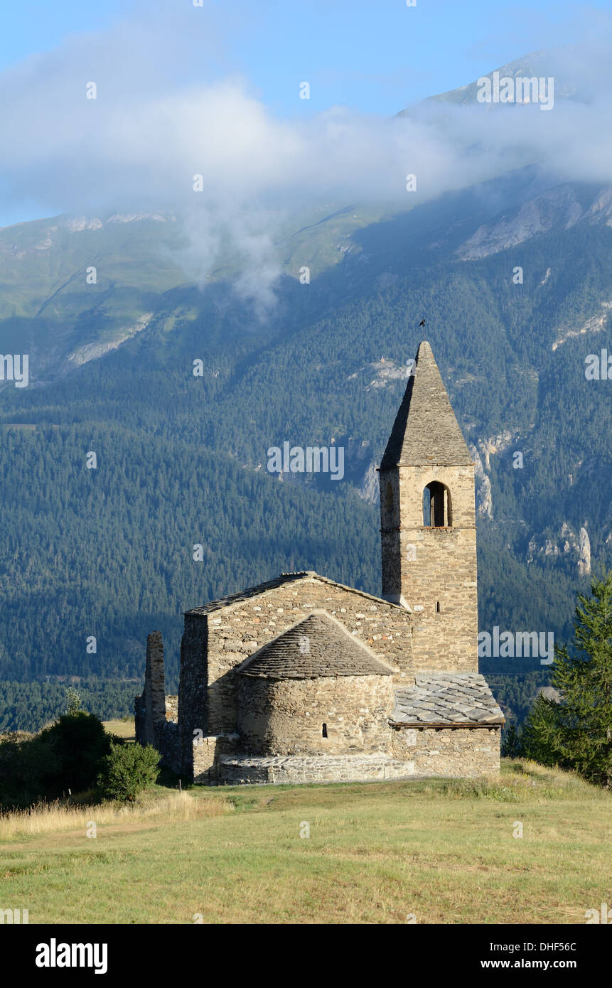 Church of Saint Pierre Extravache Bramans Maurienne Valley & Vanoise National Park Savoie France Stock Photo