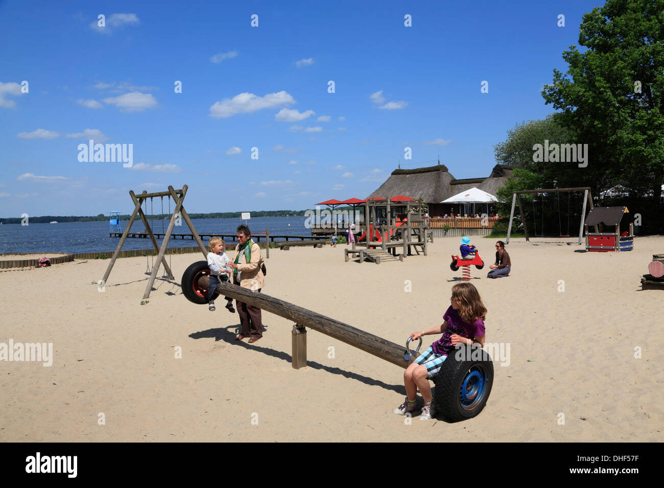 Bad Zwischenahn, playground at Kurpark, Zwischenahner Meer, Ammerland,  Lower Saxony, Germany Stock Photo - Alamy