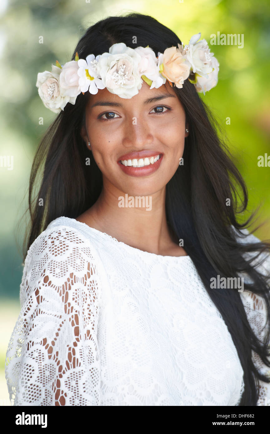 Bride posing for camera Stock Photo