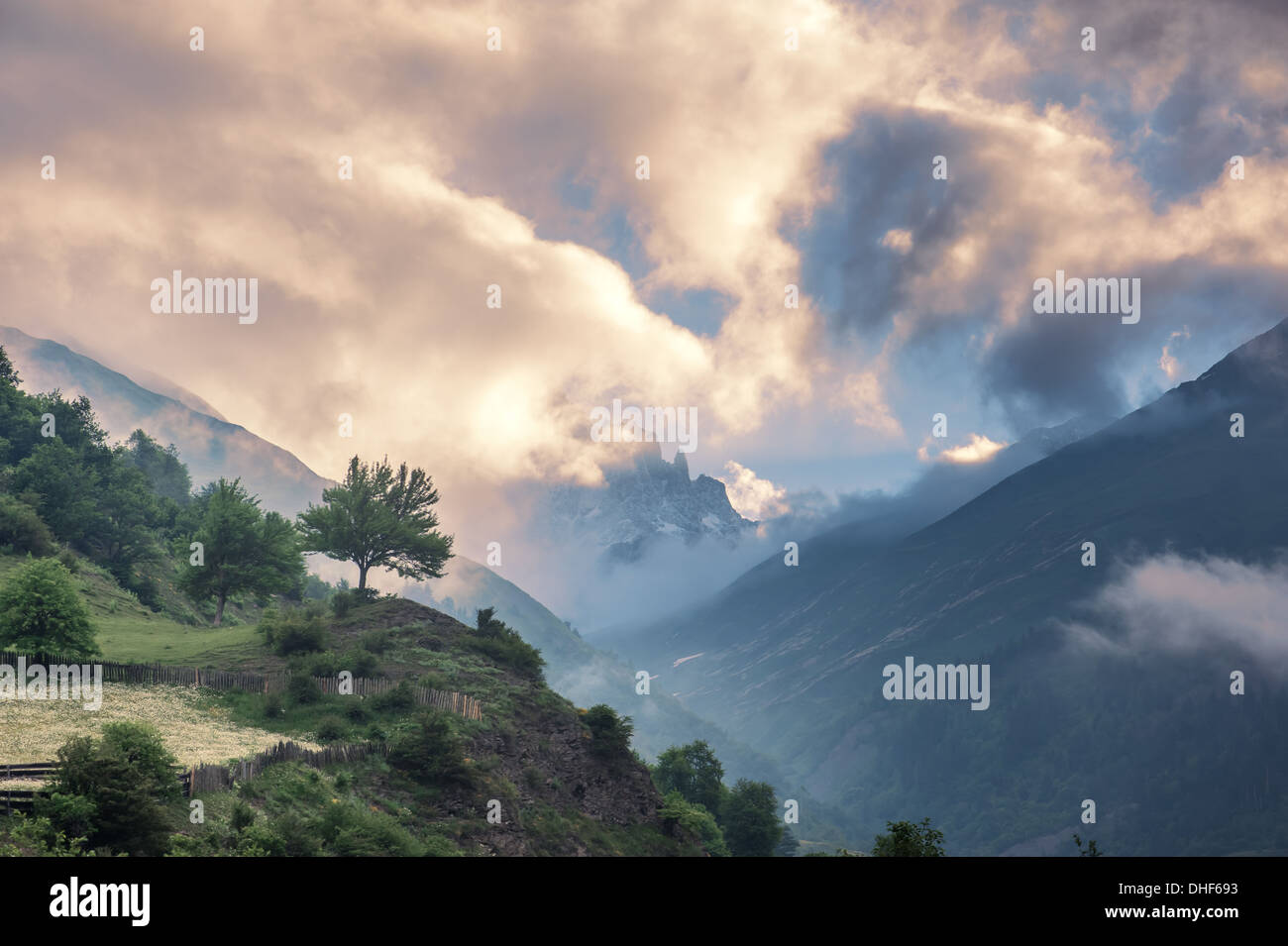 Alps fog rock mountain hi-res stock photography and images - Alamy