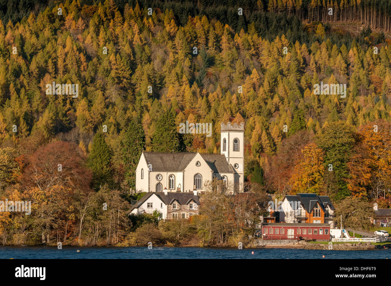 The village of Kenmore at the head of the river Tay on Loch Tay Perthshire. Kenmore Kirk Stock