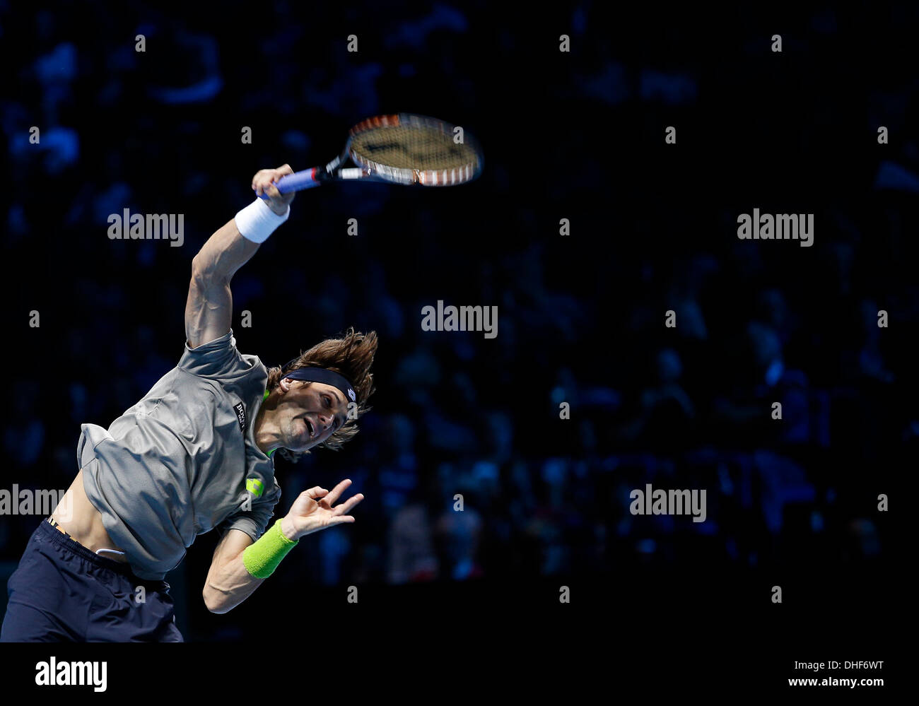 London, UK. 08th Nov, 2013. Stannislas Wawrinka (SUI) defeats David Ferrer (ESP) by a score 6-7, 6-4, 6-1 during day five of the Barclays ATP World Tour Finals from the O2 Arena. Credit:  Action Plus Sports/Alamy Live News Stock Photo