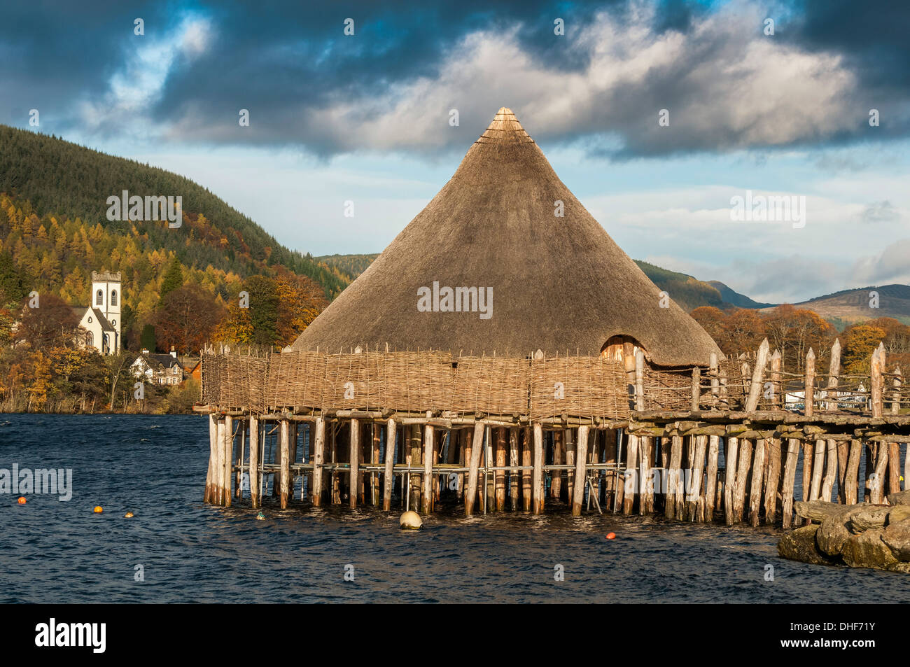 The Scottish Crannog Centre on Loch Tay in Perthshire. Stock Photo