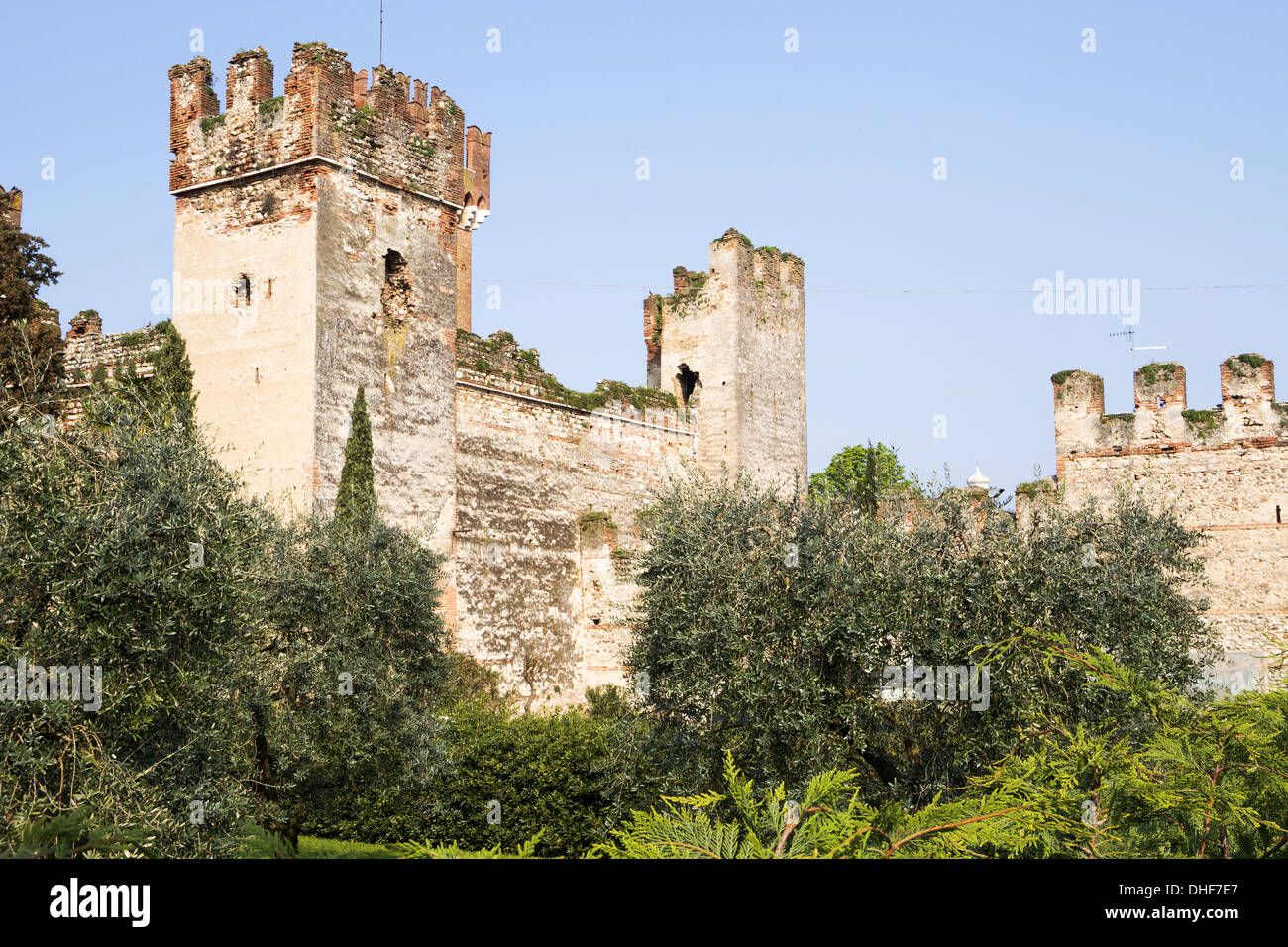 City wall of Lazise in Italy at Lake Garda Stock Photo