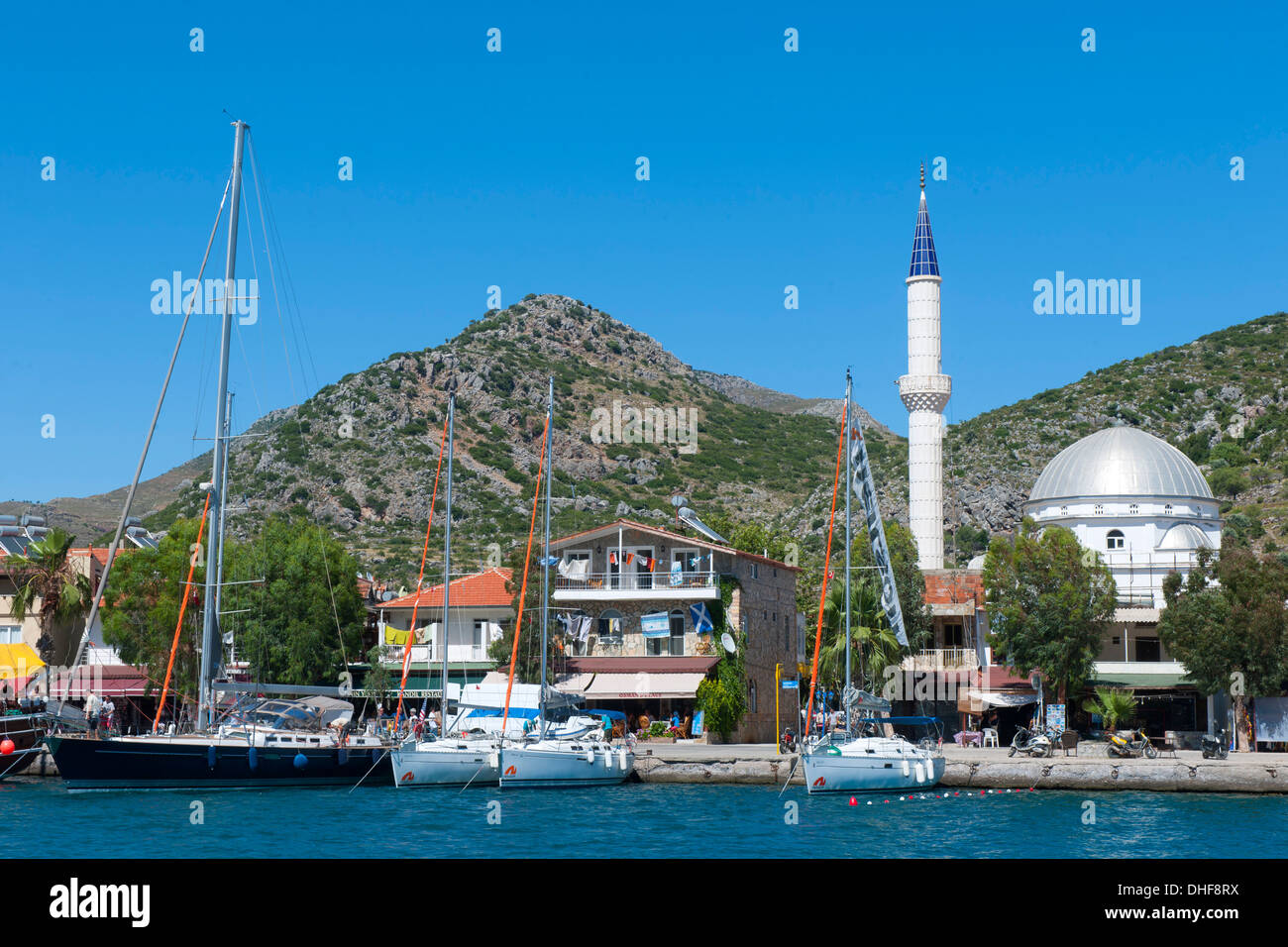 Türkei, Provinz Mugla, Bozburun-Halbinsel, Bozburun, Stadtansicht mit Hafen Stock Photo
