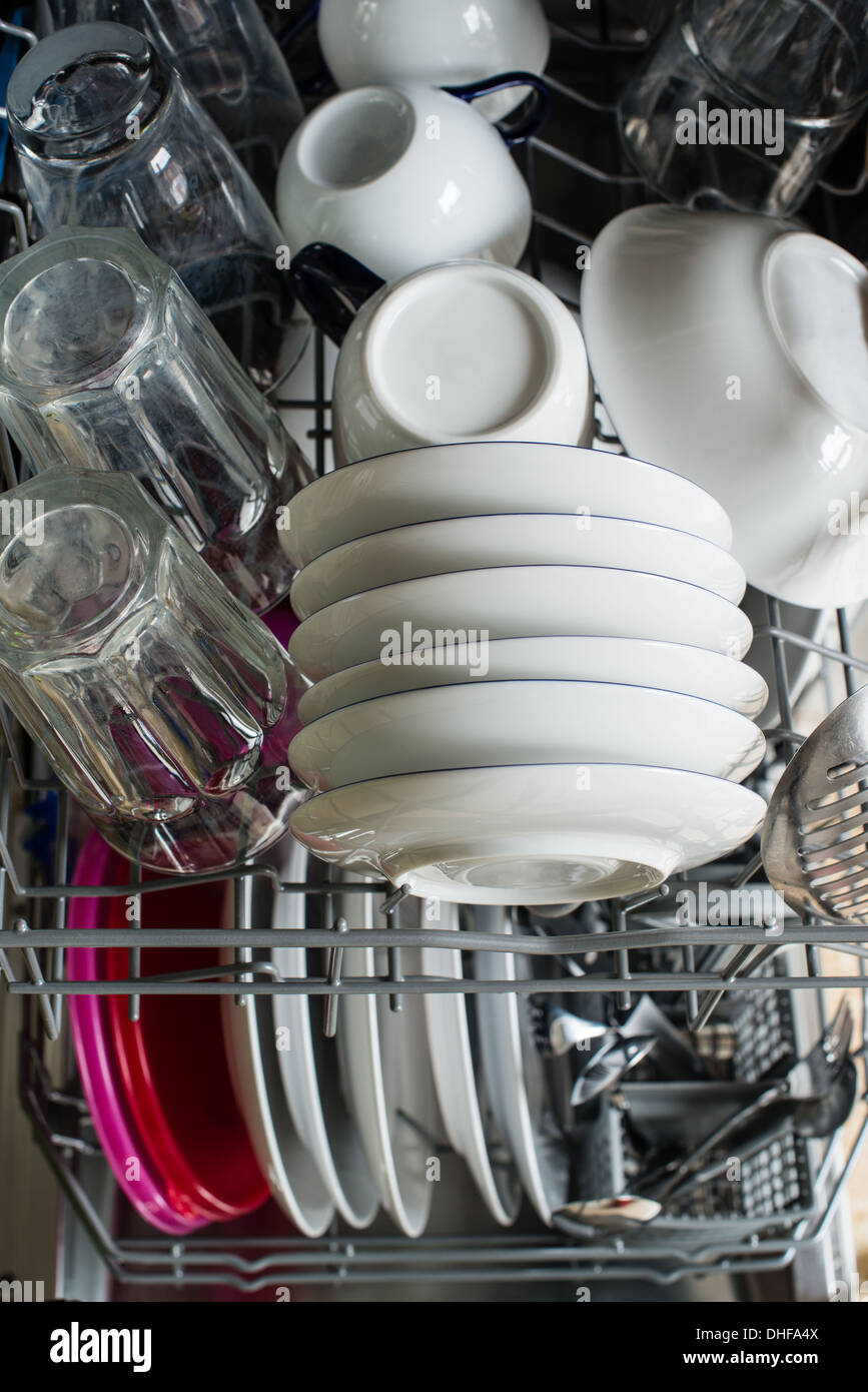 Dishwasher after cleaning process Stock Photo Alamy
