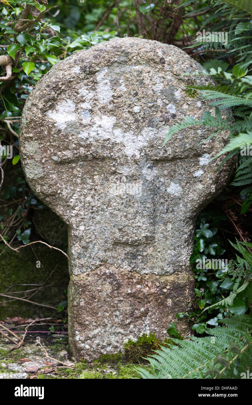 Sellan Cross, an ancient cross in the Sancreed parish church cemetery Stock Photo