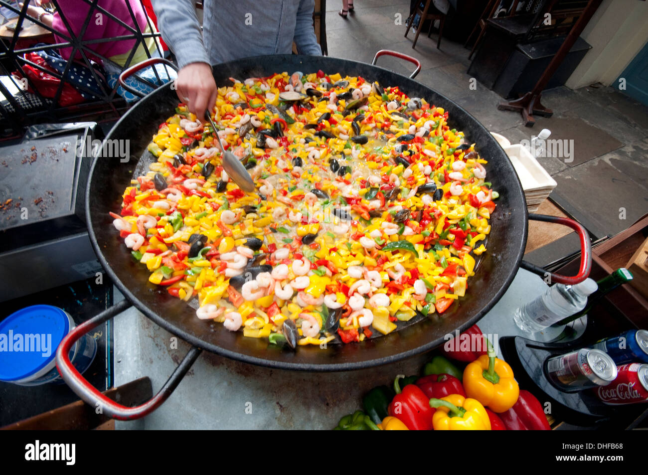 England, London, Covent Garden, Cooking Paella Outdoors Stock Photo 62418336 Alamy
