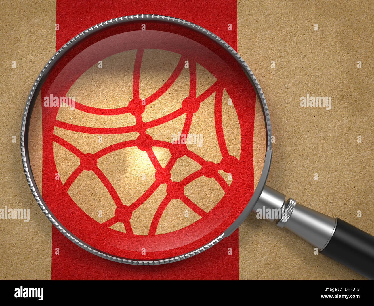 Magnifying Glass with Social Network Icon Stock Photo Alamy