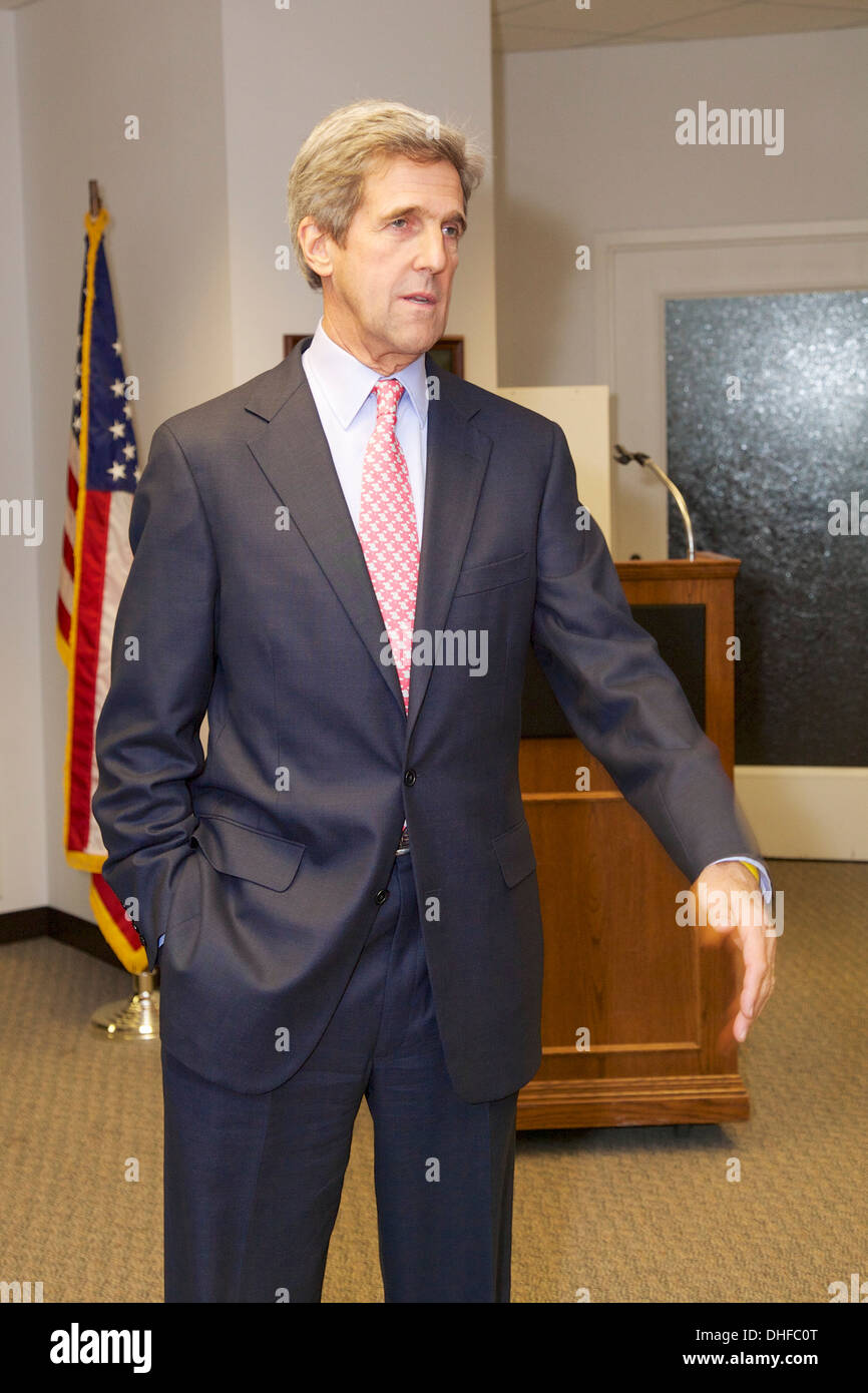 Massachusetts Senator John Kerry speaking in 2006. Stock Photo