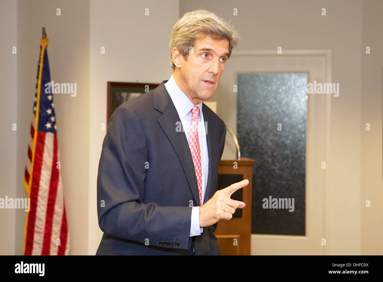 Massachusetts Senator John Kerry speaking in 2006. Stock Photo