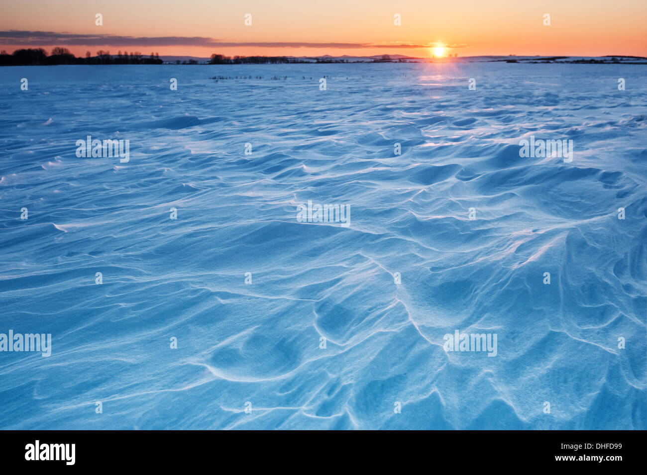 the beautiful blue sundown background Stock Photo