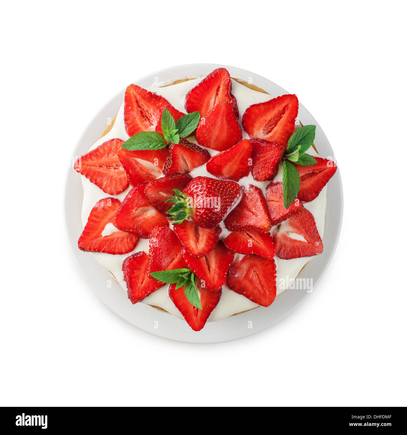strawberry cake isolated on white Stock Photo - Alamy