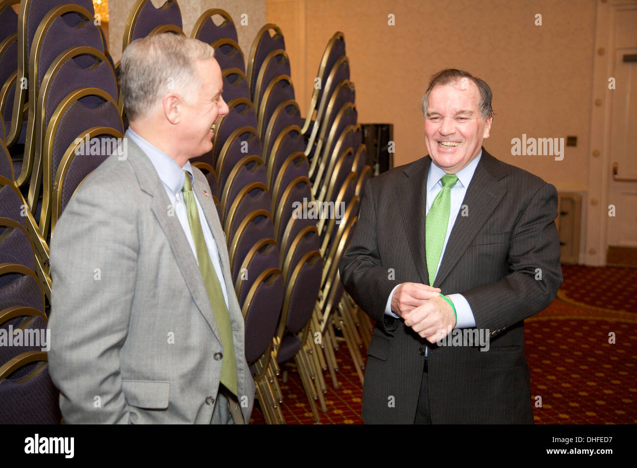 Chicago Mayor Richard M Daley and DNC Chairman Howard Dean share a laugh. March 2007 Chicago Hilton and Towers Hotel. Stock Photo