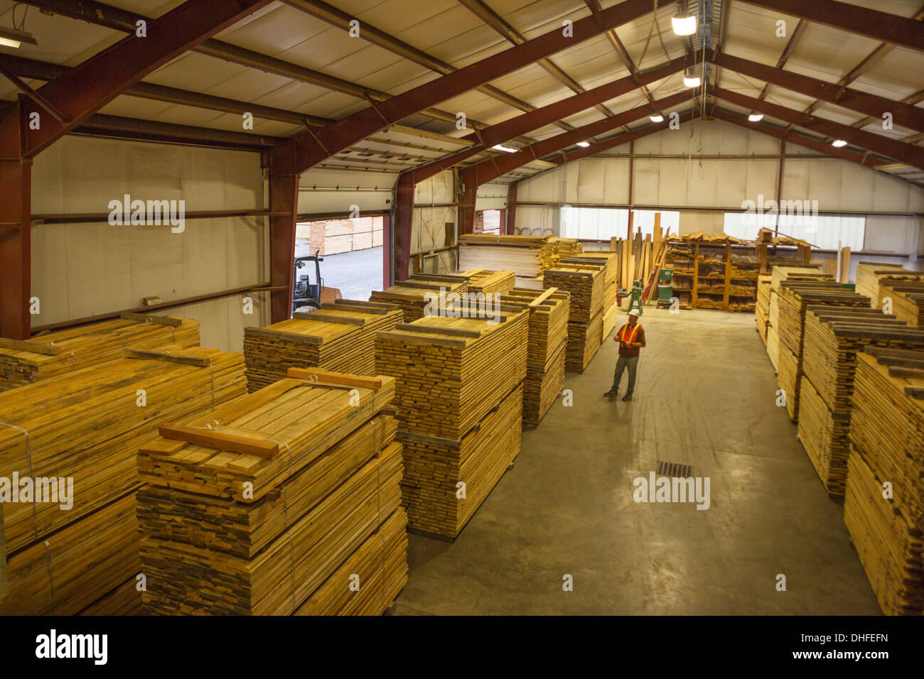ROWS OF WOOD PALETTES WAREHOUSE WINDRIVER WOODWORKS LUMBER YARD