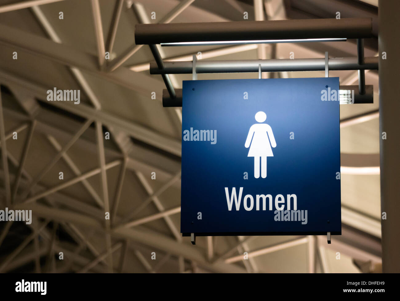 The Sign for Ladies Lavatory Women's Bathroom in a Public Building