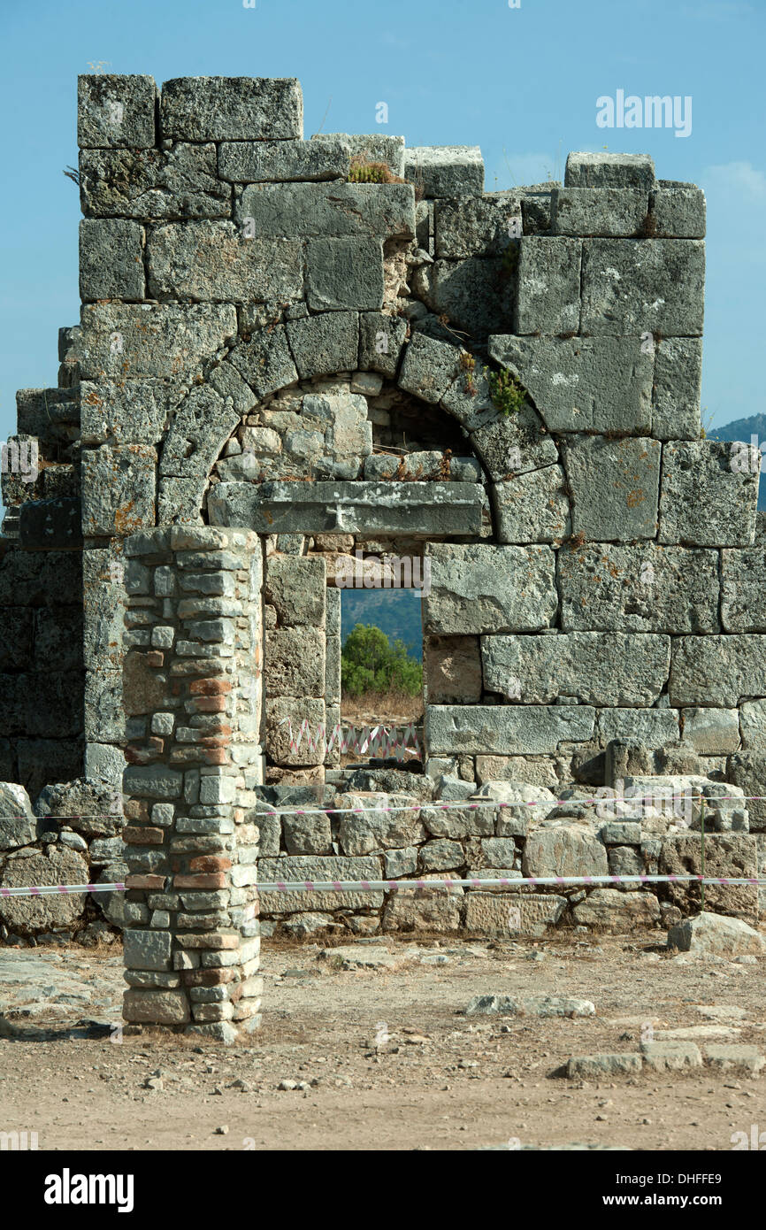 Asien, Türkei, Provinz Mugla, Dalyan, Ausgrabung von Kaunos, byzantinische Basilika Stock Photo