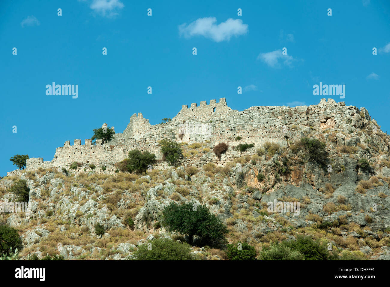 Asien, Türkei, Provinz Mugla, Dalyan, Ausgrabung von Kaunos, Akropolishüügel Stock Photo
