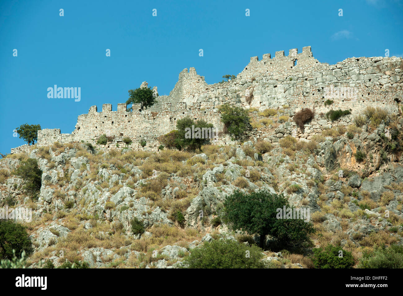 Asien, Türkei, Provinz Mugla, Dalyan, Ausgrabung von Kaunos, Akropolishüügel Stock Photo