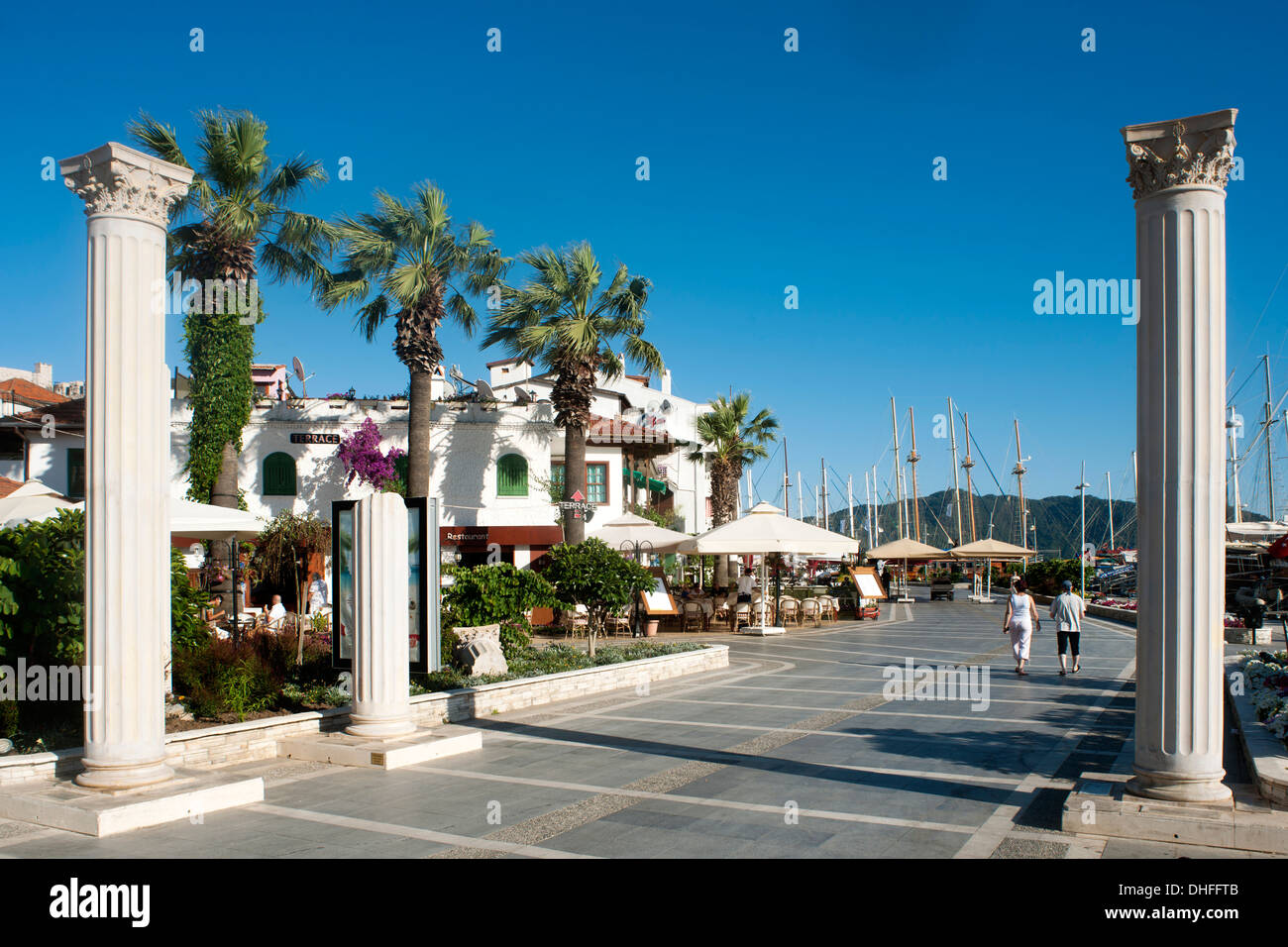 Türkei, Provinz Mugla, Marmaris, Hafenpromenade Stock Photo