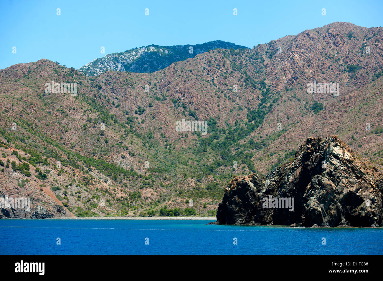 Asien, Türkei, Provinz Mugla, Datca, mit dem Ausflugsboot nach Mesudiye Stock Photo
