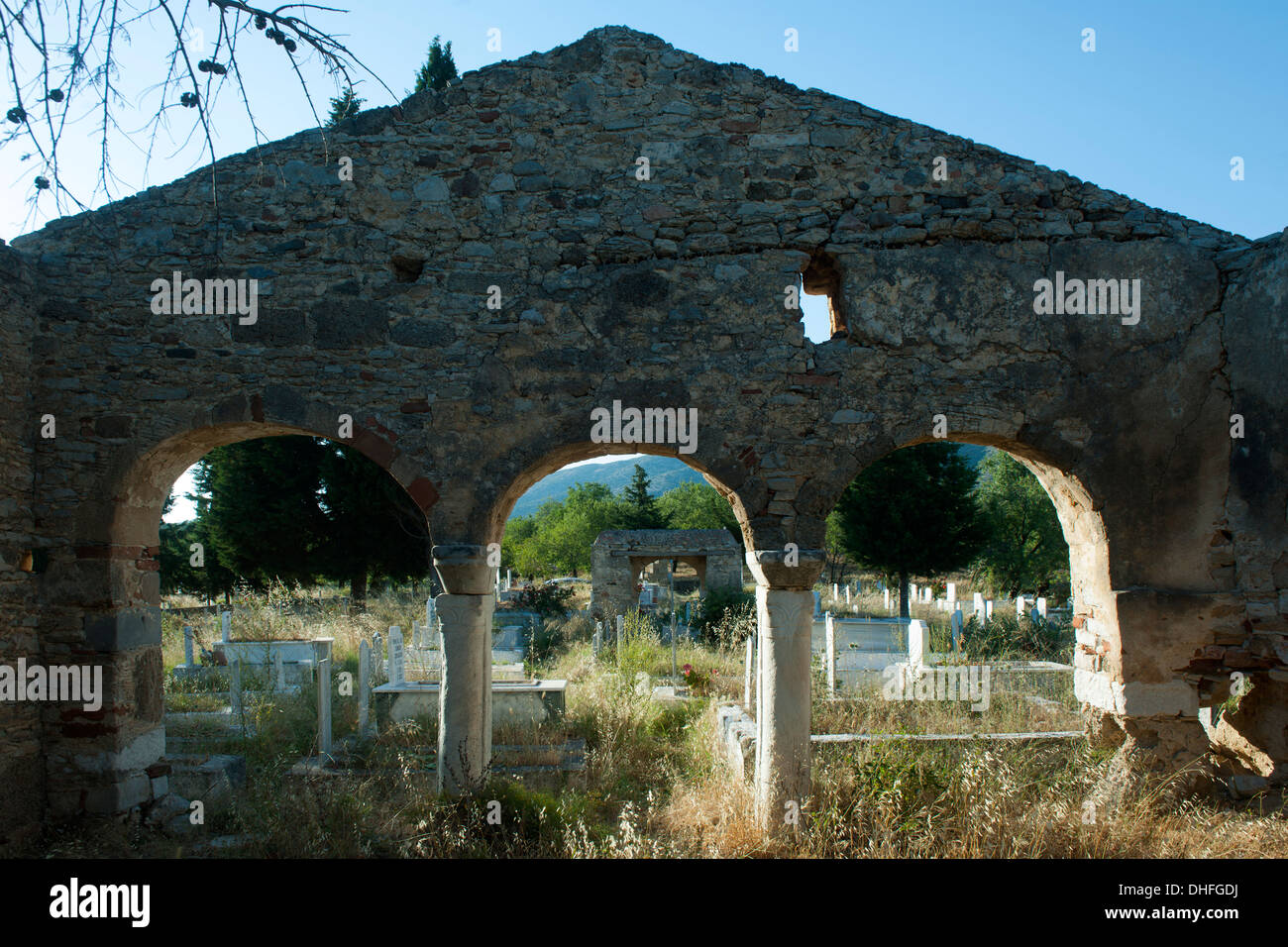 Asien, Türkei, Provinz Mugla, Resadiye-Halbinsel (Datca-Halbinsel), Dorffriedhof südlich von Yaziköy, Stock Photo