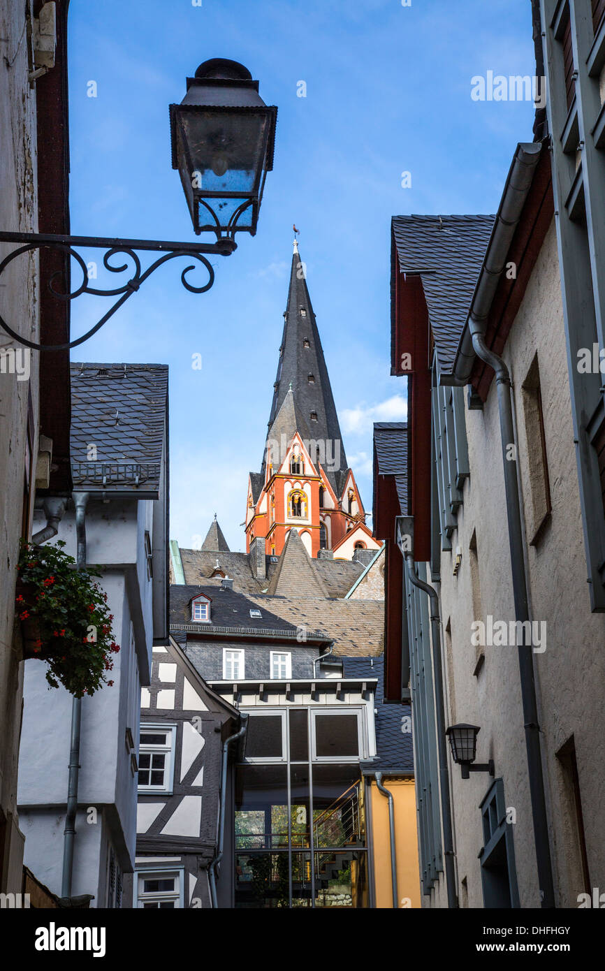 Old town, historic district, half-timbered houses, City of Limburg, at river Lahn. Hesse, Germany. Stock Photo