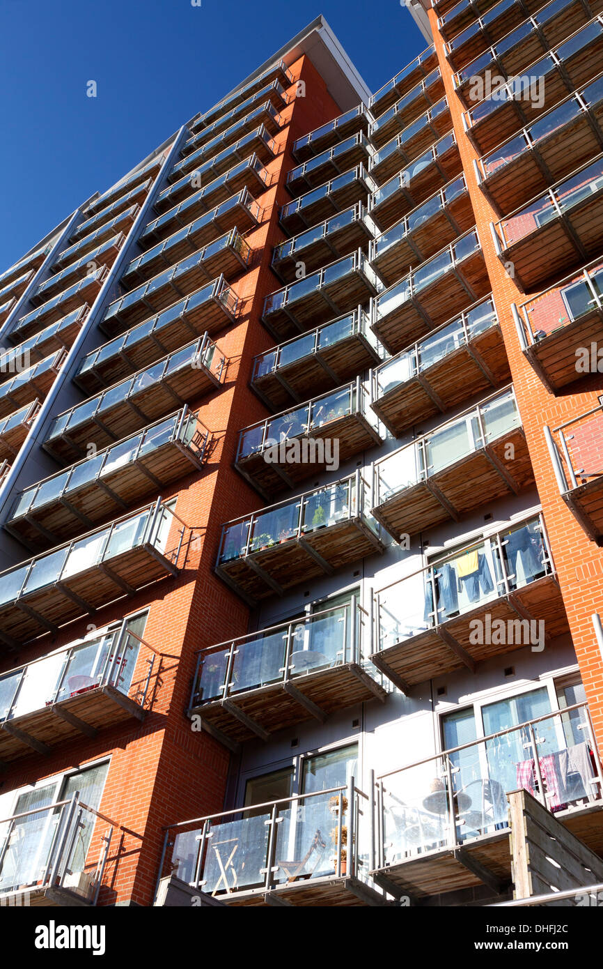 Apartment block at Whitehall Quay, Leeds, West Yorkshire Stock Photo