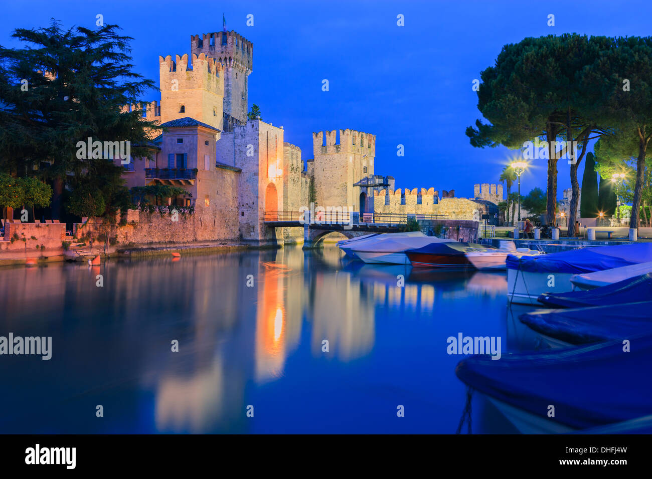 Sirmione is a comune at lake Garda in the province of Brescia, in Lombardy, northern Italy Stock Photo