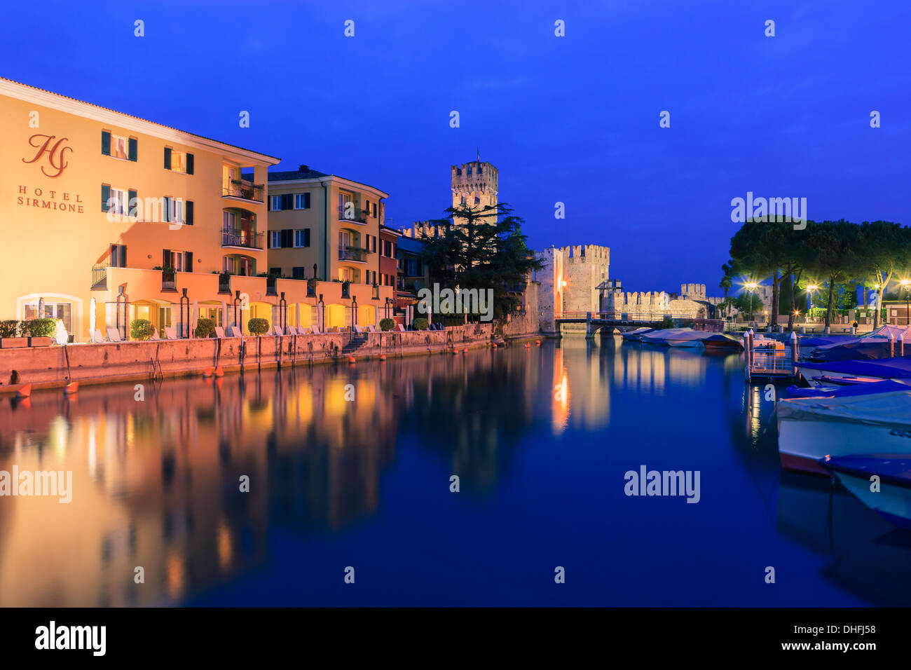 Sirmione is a comune at lake Garda in the province of Brescia, in Lombardy, northern Italy Stock Photo