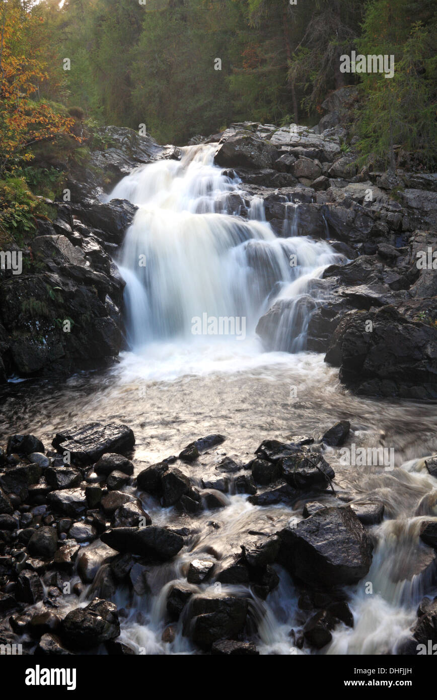 A creative view of the Falls of Muick, near Ballater, Aberdeenshire, Scotland, United Kingdom. Stock Photo