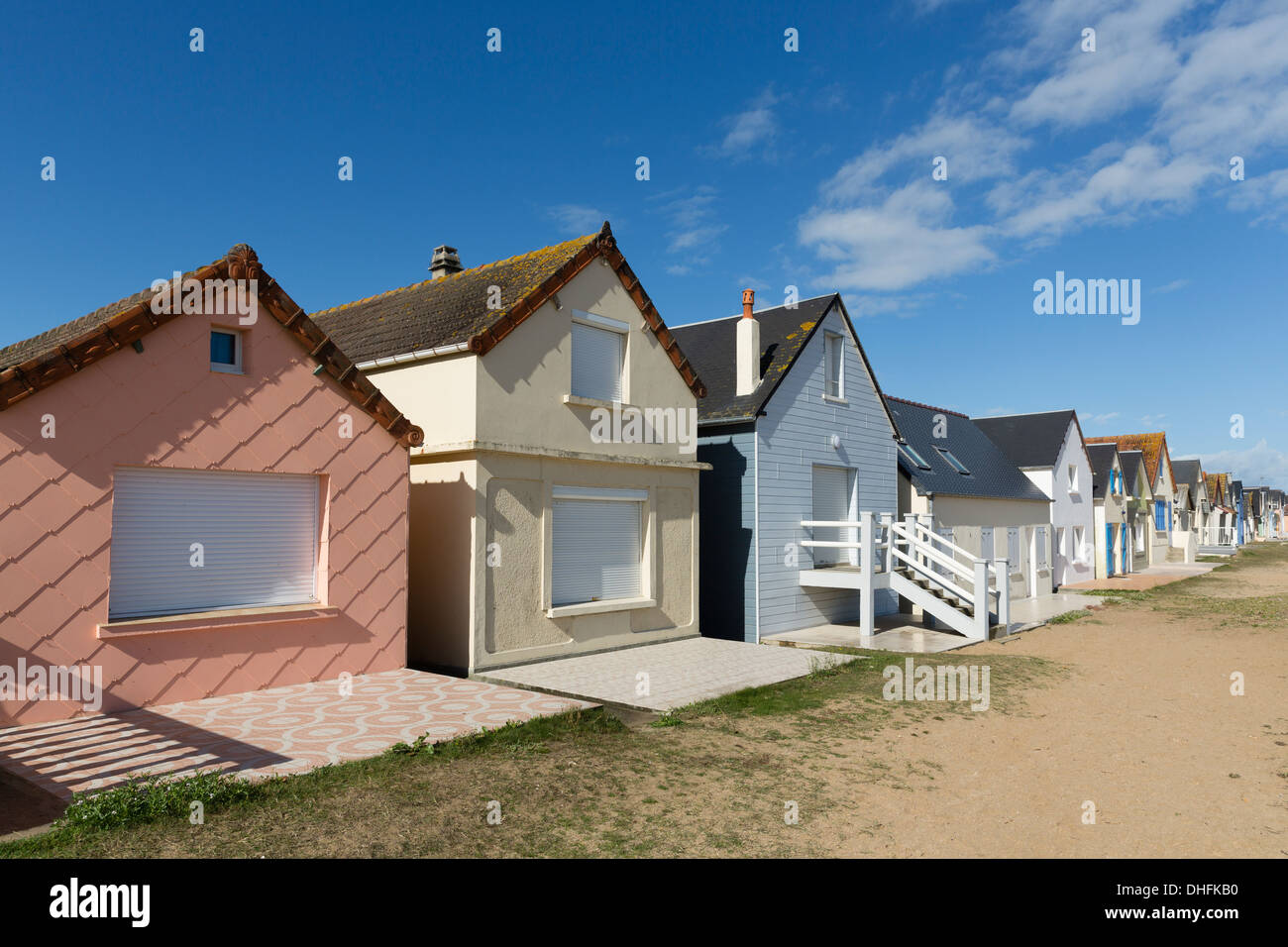Multi Coloured Holiday Homes Upmarket Beach Huts Facing The