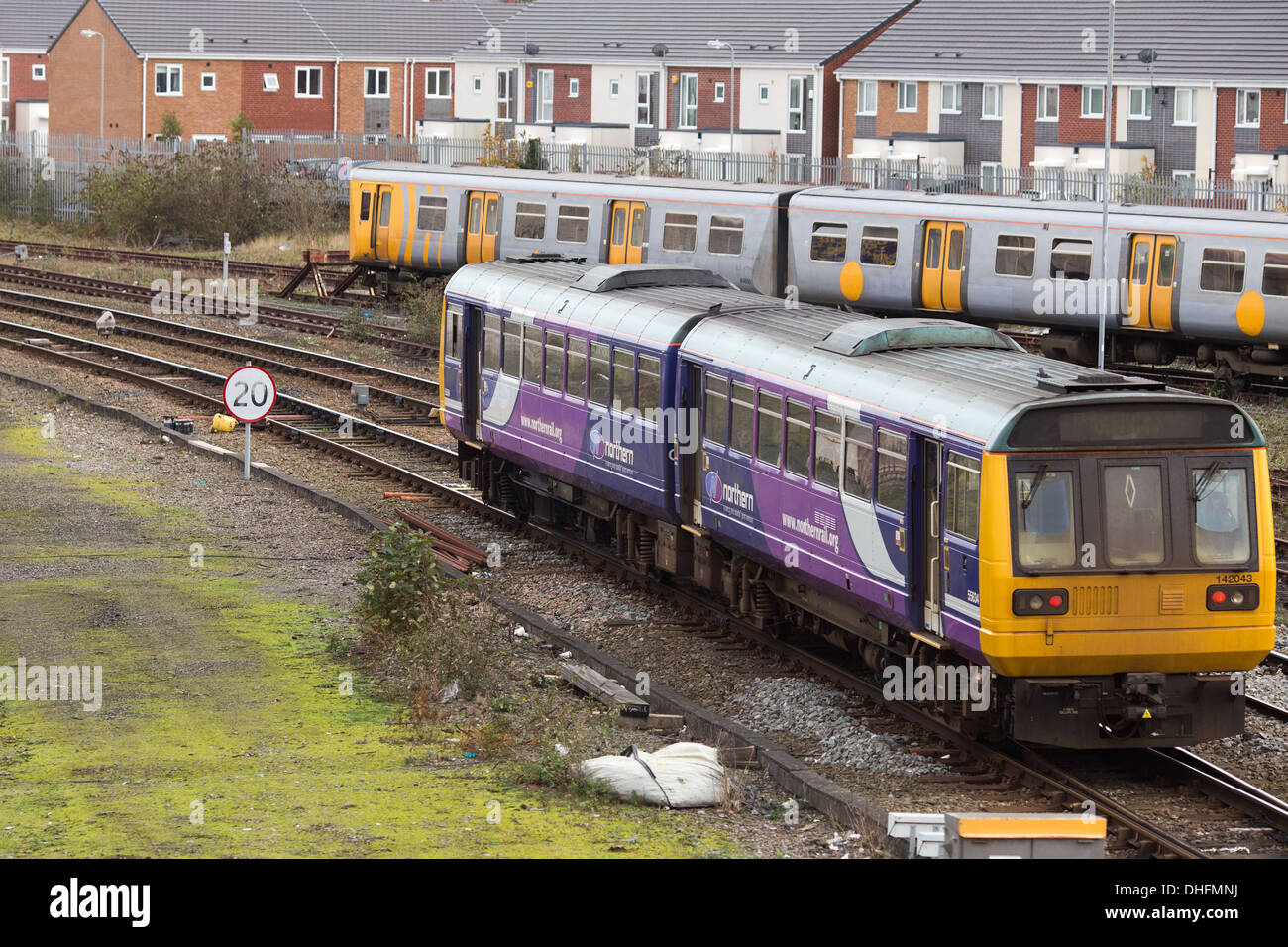 A Northern Rail train leaves Southport Train Station Stock Photo - Alamy