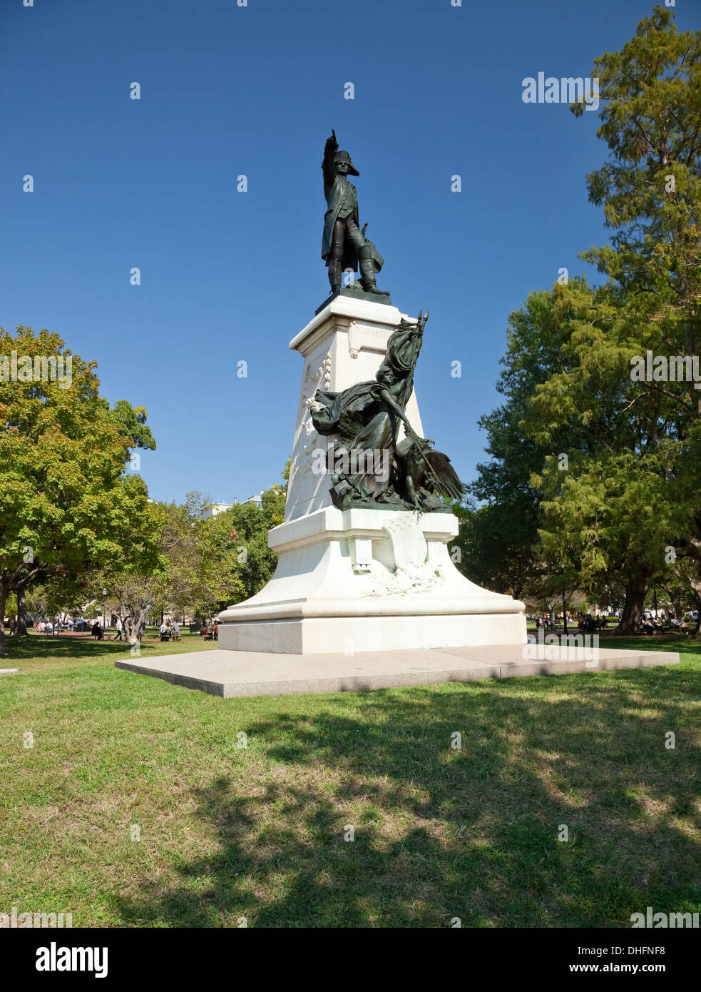 Statue of Rochambeau in Lafayette Park, Washington D.C. Stock Photo