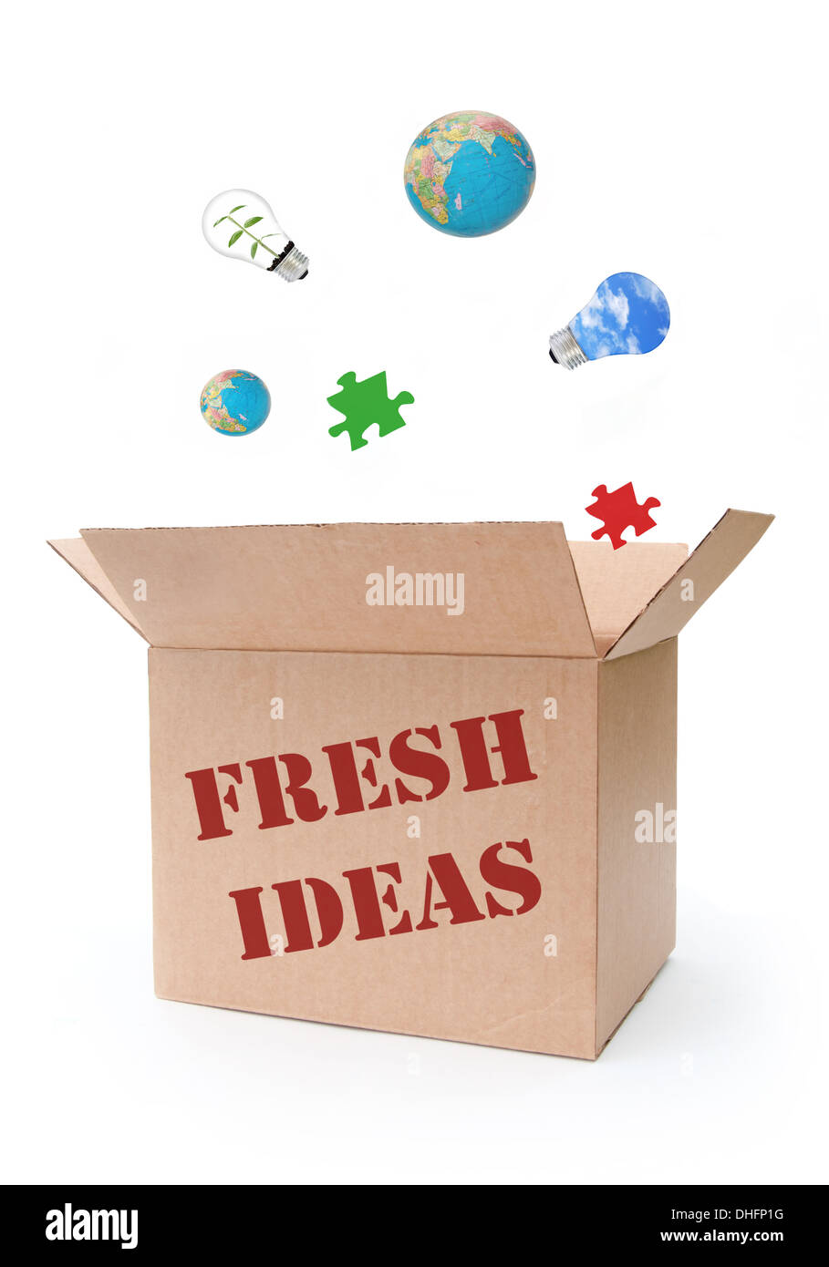Box of fresh ideas Stock Photo
