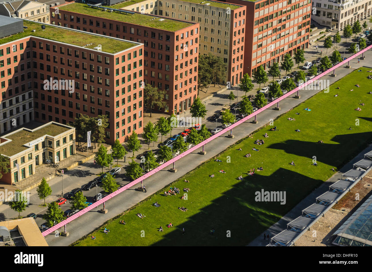 Aerial view of Berlin from high rise building at Potsdamer Platz Stock