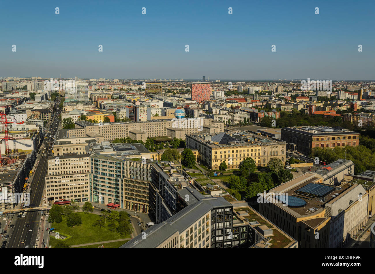 Aerial view of Berlin from high rise building at Potsdamer Platz Stock
