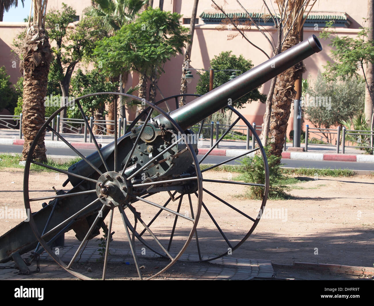 old cannon as a monument in Marrakesh Morocco Stock Photo