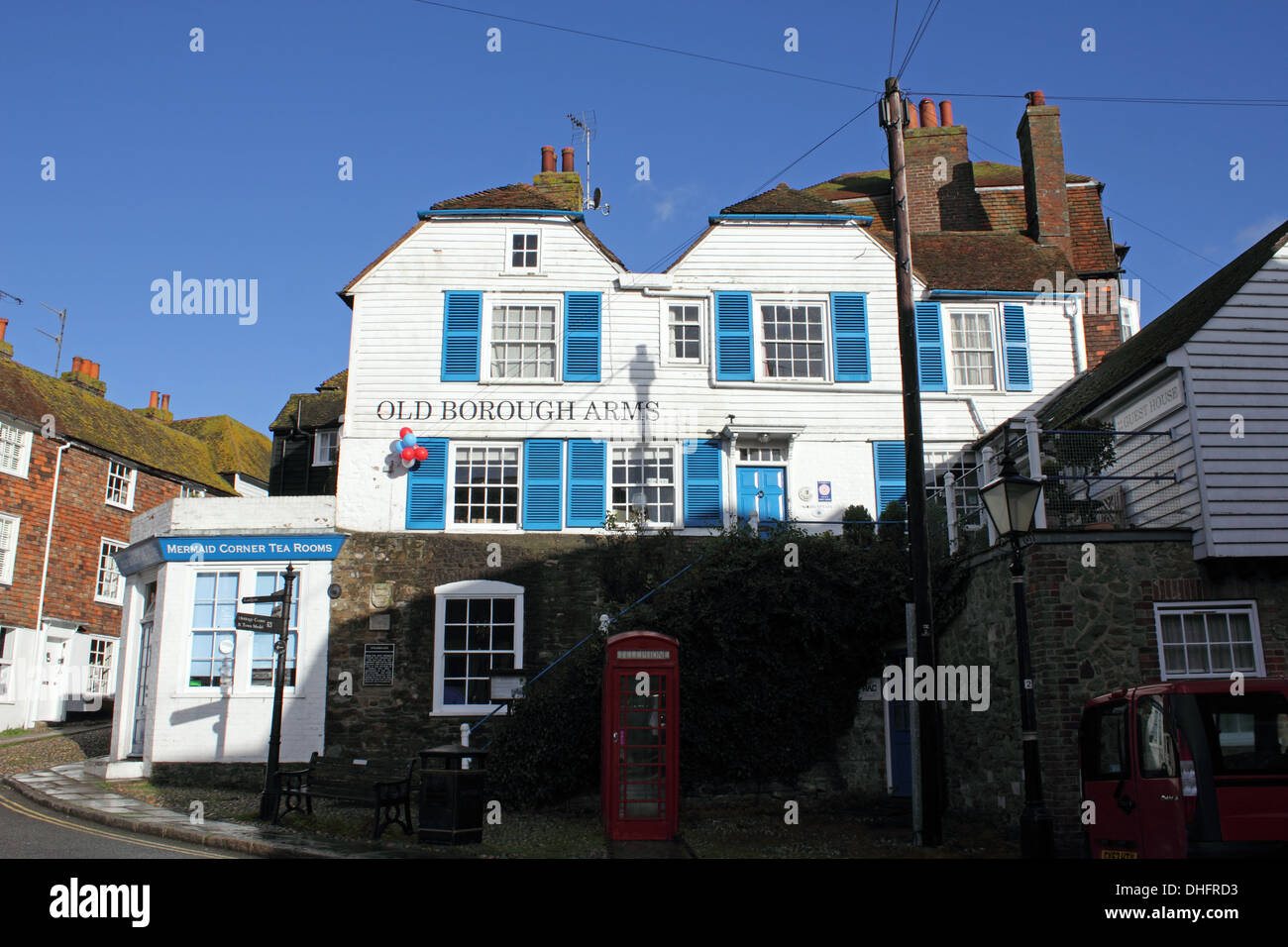 Old Borough Arms pub in The historic town of Rye in East Sussex, England UK Stock Photo