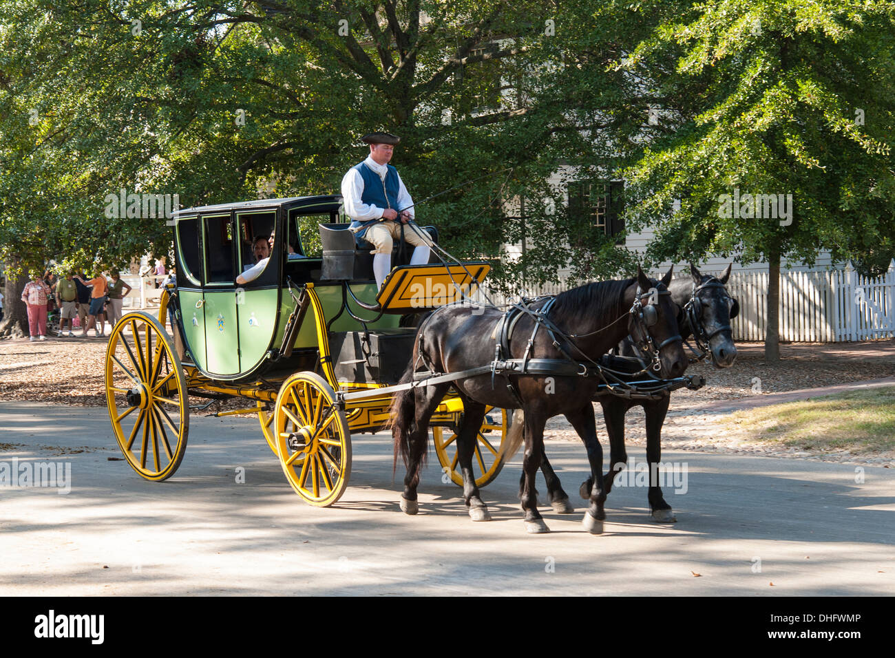 Horse drawn carriage used in Colonial Williamsburg Stock Photo Alamy