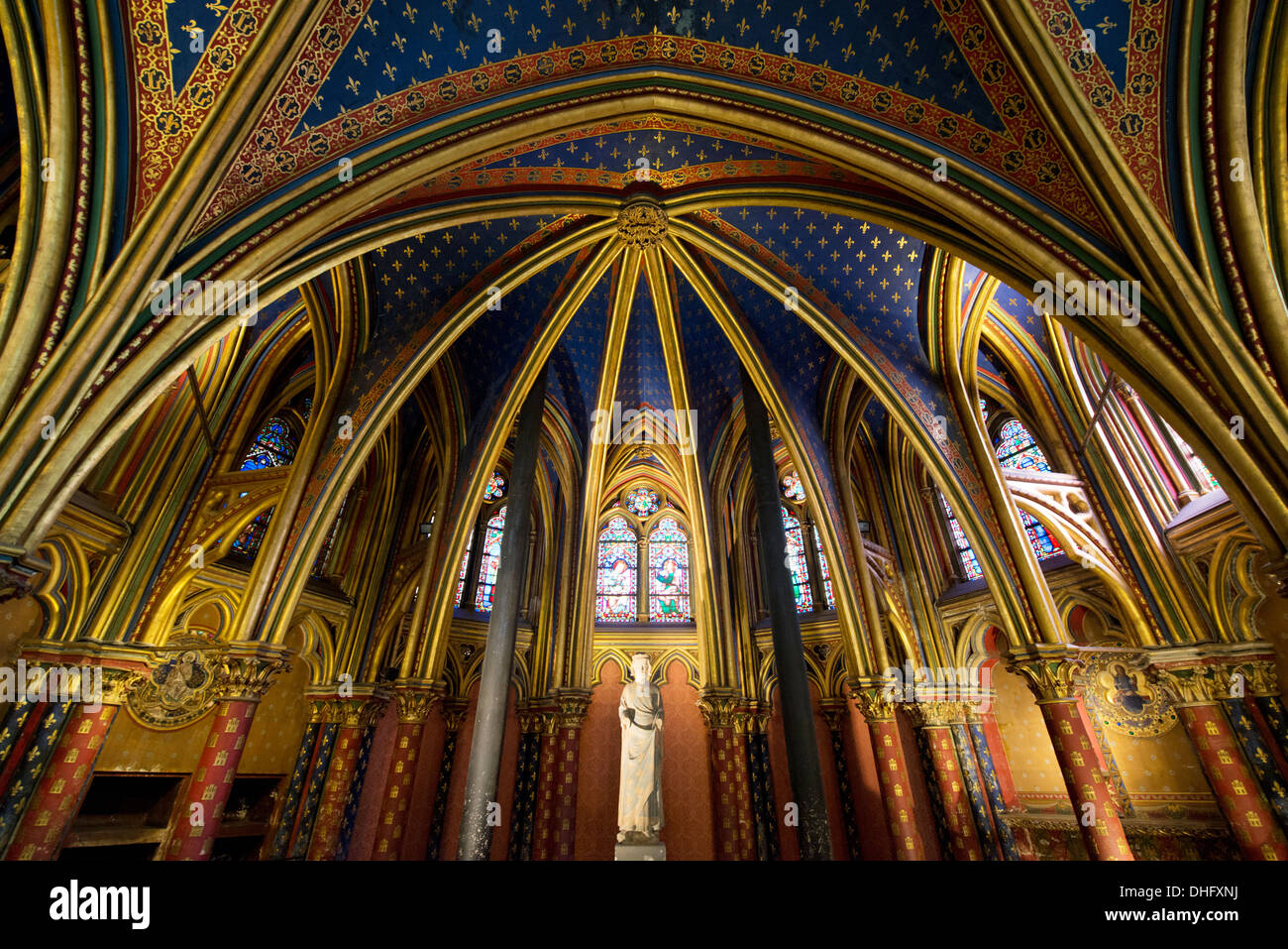 The Lower Chapel of Sainte Chapelle in Paris, France, Europe Stock