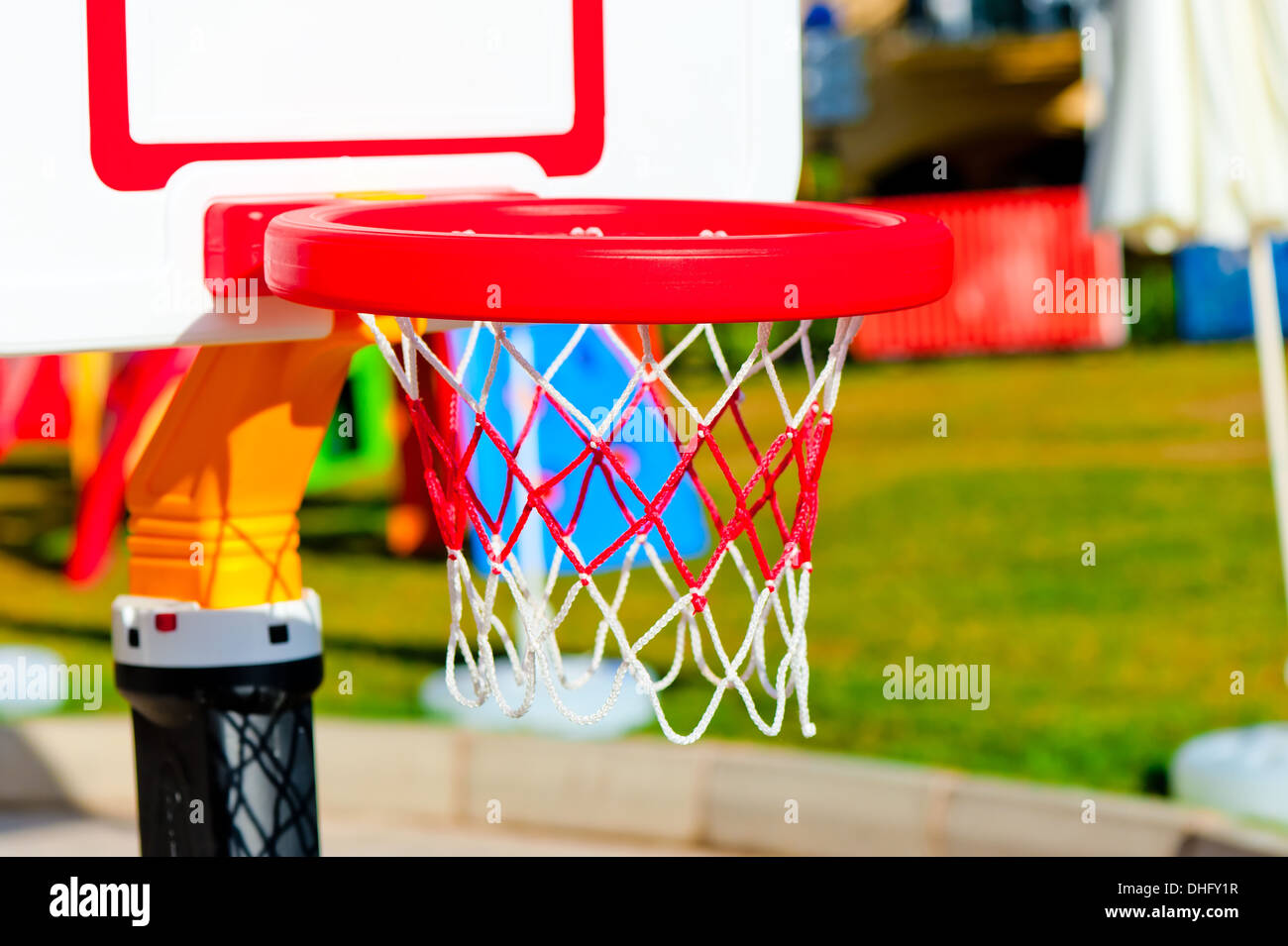 a basketball hoop at the playground close-up Stock Photo