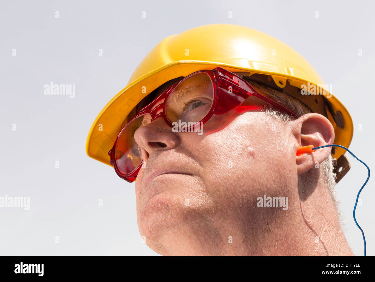 Construction Worker, tradesman, with Safety Equipment, USA Stock Photo